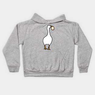 White Goose Steals Easter Egg Kids Hoodie